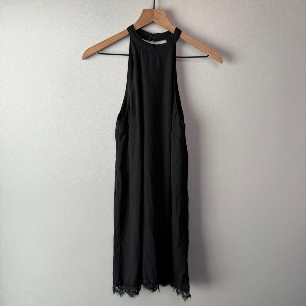 Lulu's Lace High Neck Sleeveless Mini Dress Black Size X-Small NWT
